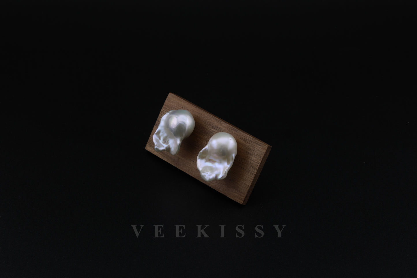 Elegant Baroque Pearl Stud Earrings – Unique Iridescent Sterling Silver Statement - VEEKISSY