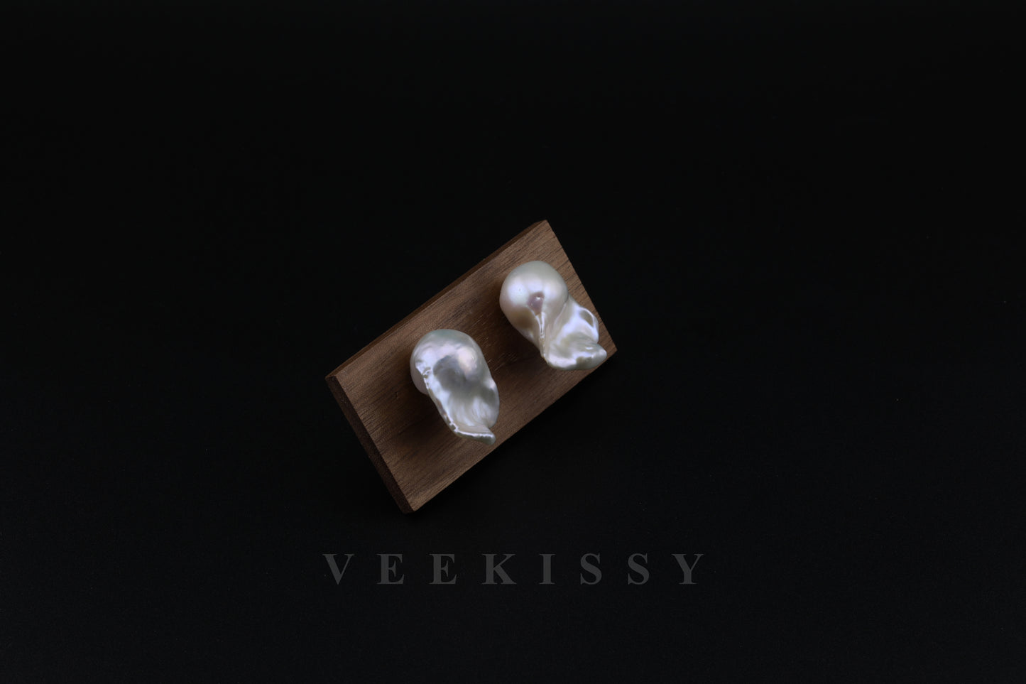 Elegant Baroque Pearl Stud Earrings – Unique Iridescent Sterling Silver Statement - VEEKISSY