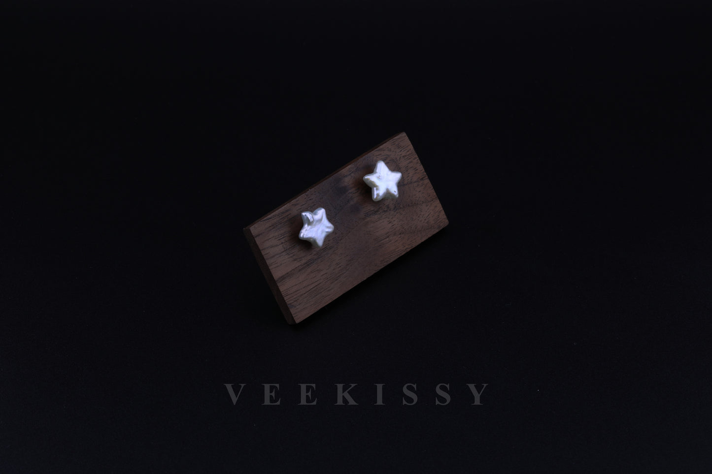 Celestial Star Baroque Pearl Stud Earrings – Handmade, Sterling Silver - VEEKISSY
