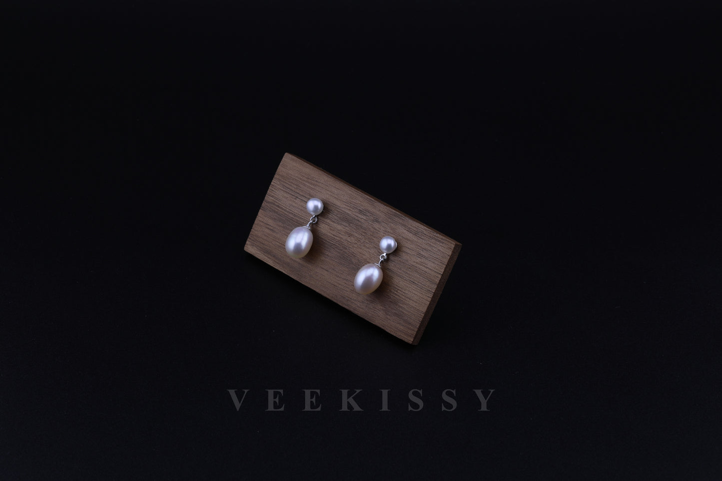 Classic Double Pearl Drop Earrings – Timeless Sterling Silver Elegance - VEEKISSY