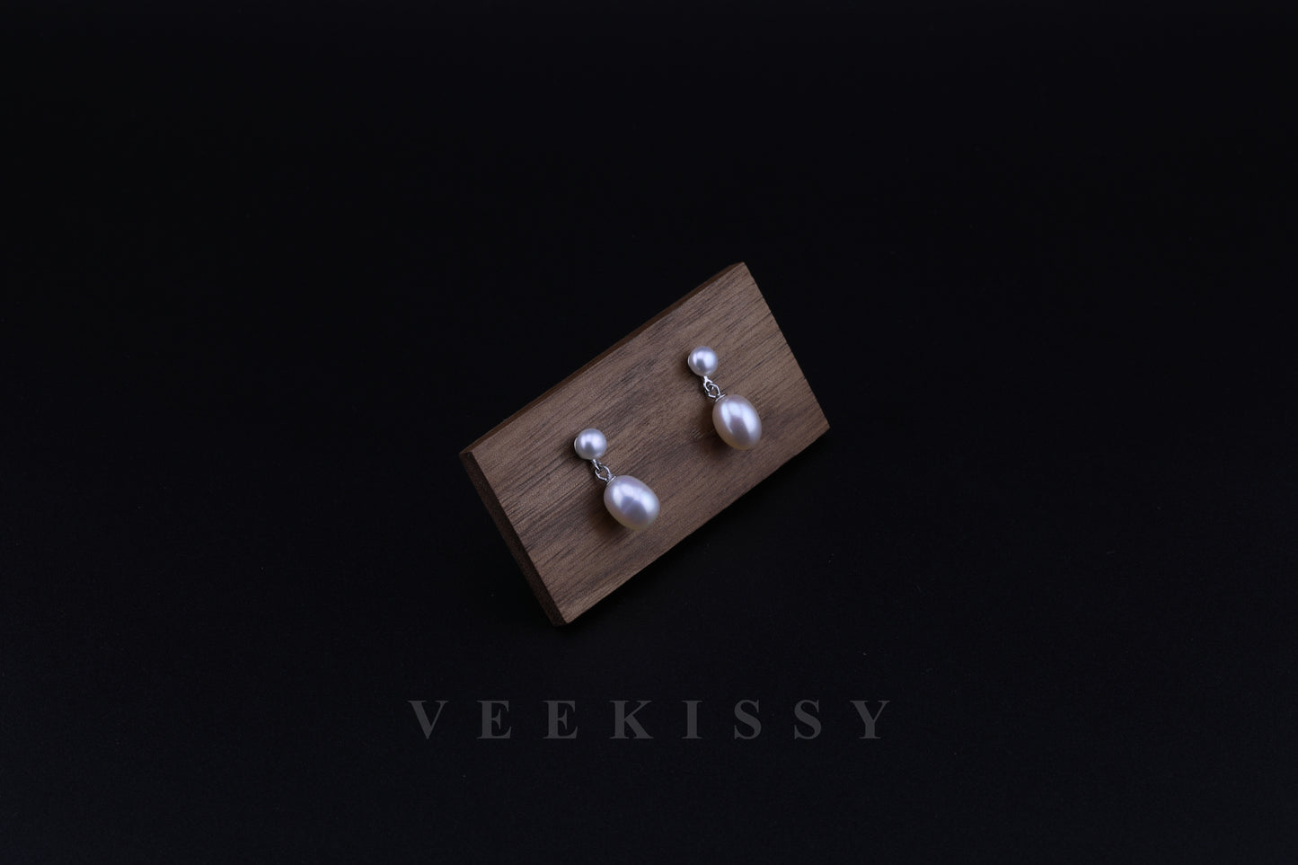 Classic Double Pearl Drop Earrings – Timeless Sterling Silver Elegance - VEEKISSY