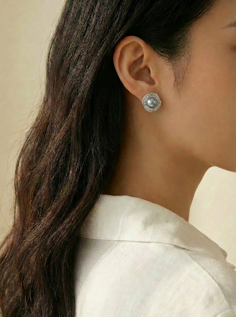 Akoya Blue Radiance Stud Earrings - VEEKISSY