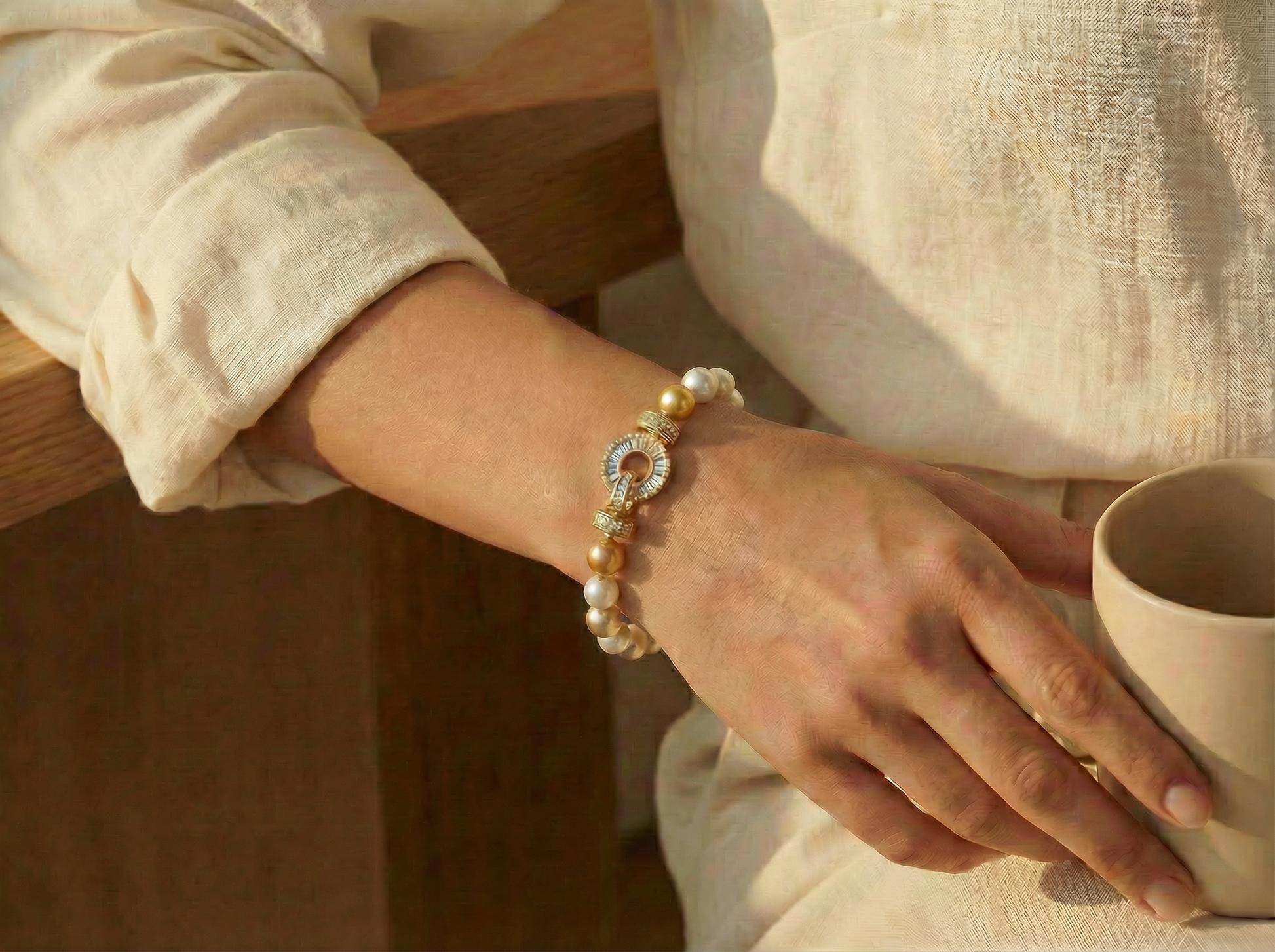 Golden Pearl Bracelet - VEEKISSY