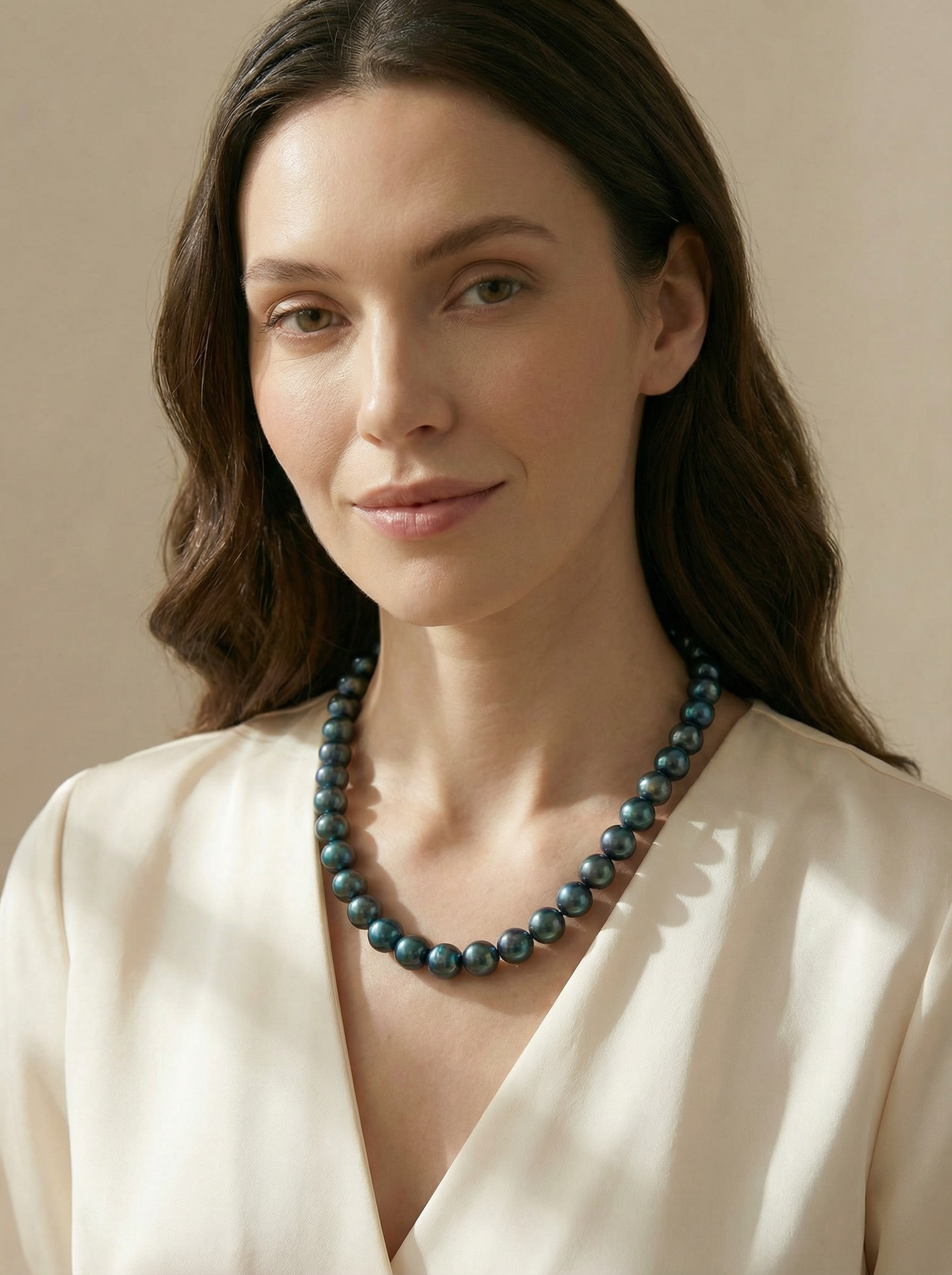 Midnight Teal Pearl Necklace - VEEKISSY