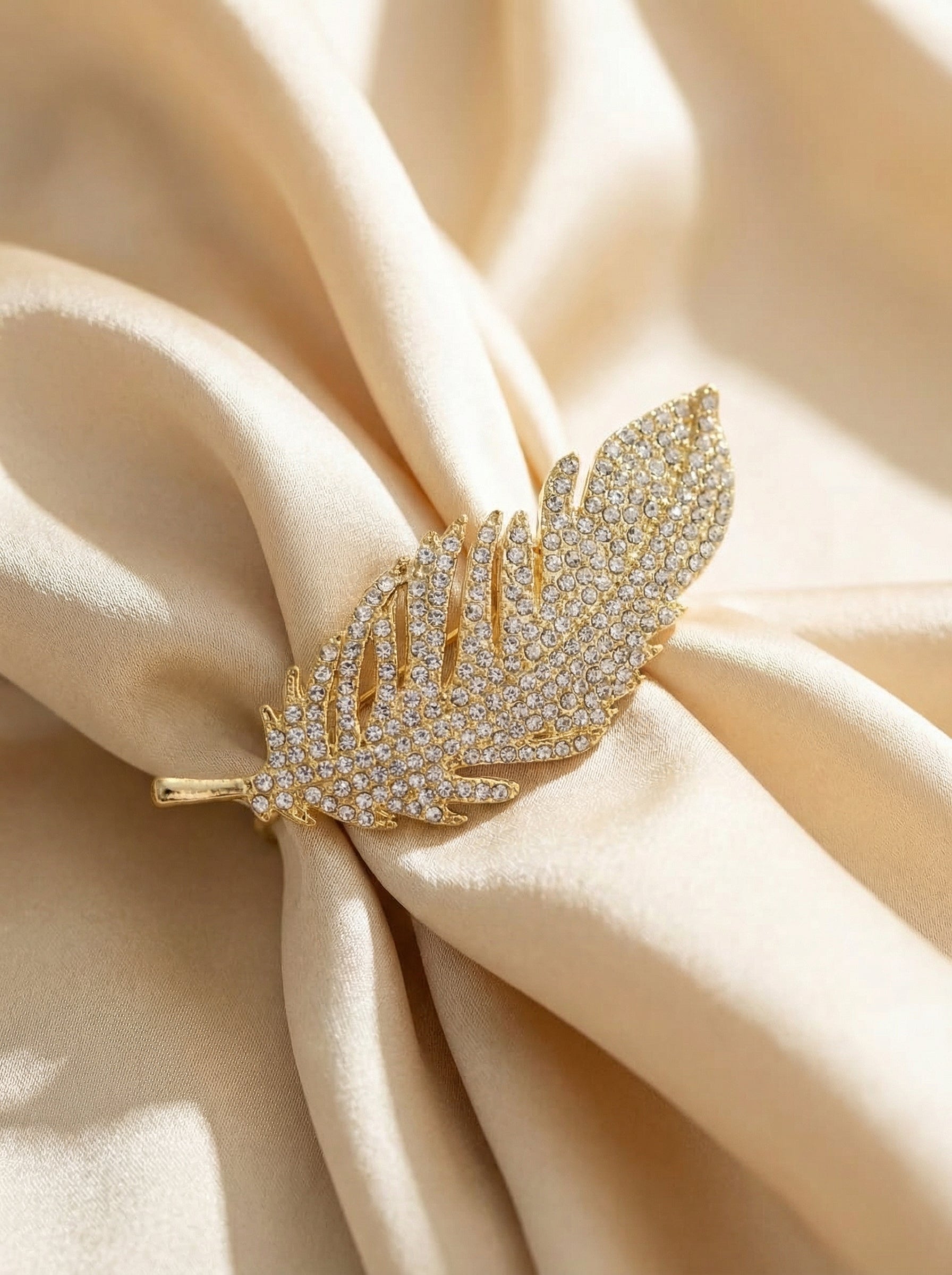 Golden Feather Plume Brooch - VEEKISSY