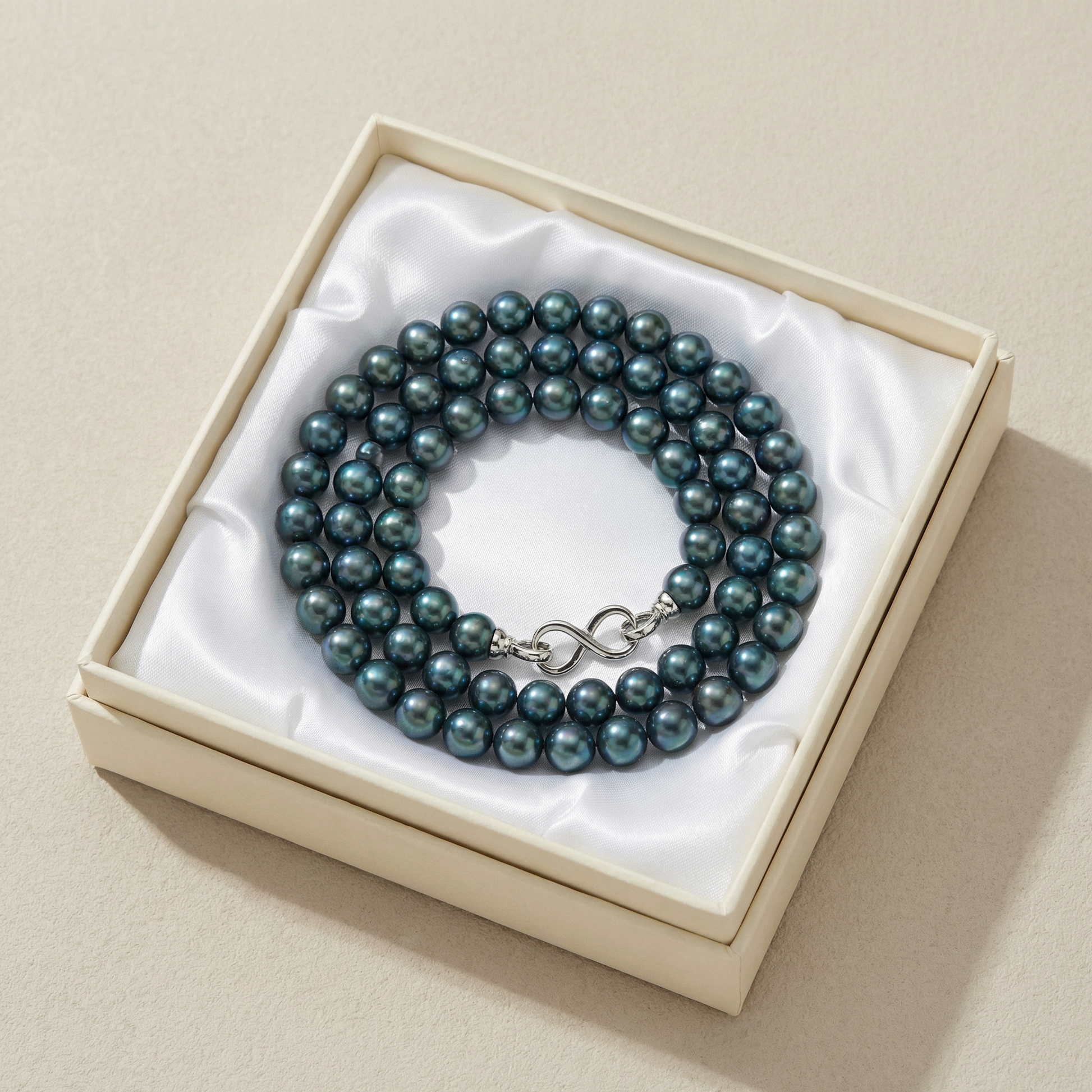 Midnight Teal Pearl Necklace - VEEKISSY