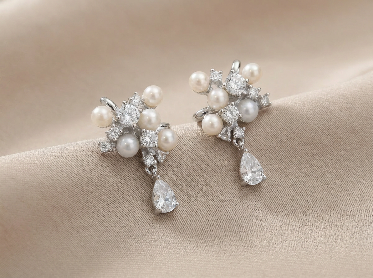Freshwater Baby Pearls Blossom Earrings - VEEKISSY