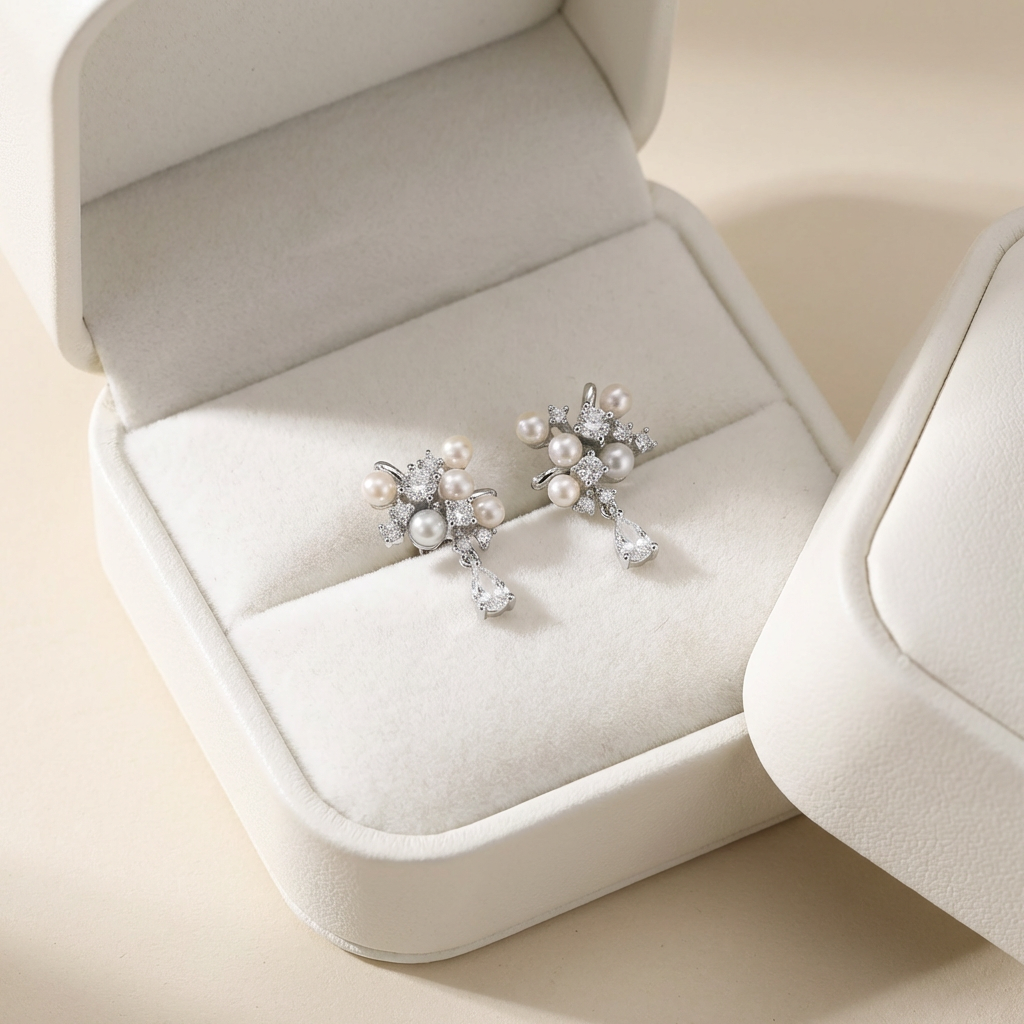 Freshwater Baby Pearls Blossom Earrings - VEEKISSY