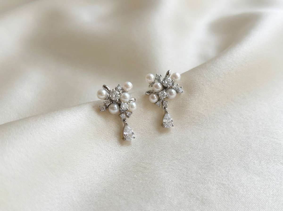 Freshwater Baby Pearls Blossom Earrings - VEEKISSY