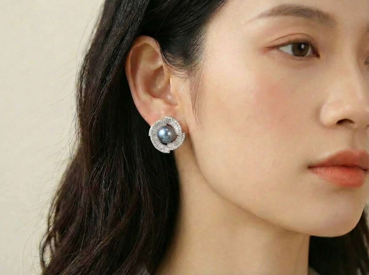 Akoya Blue Radiance Stud Earrings - VEEKISSY