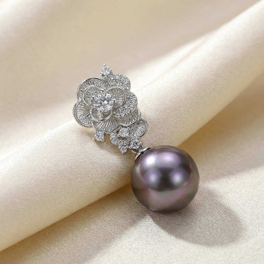 Nocturne Violet Pearl Earrings - VEEKISSY