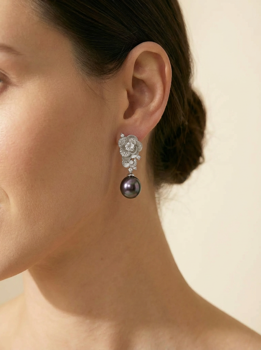 Nocturne Violet Pearl Earrings - VEEKISSY
